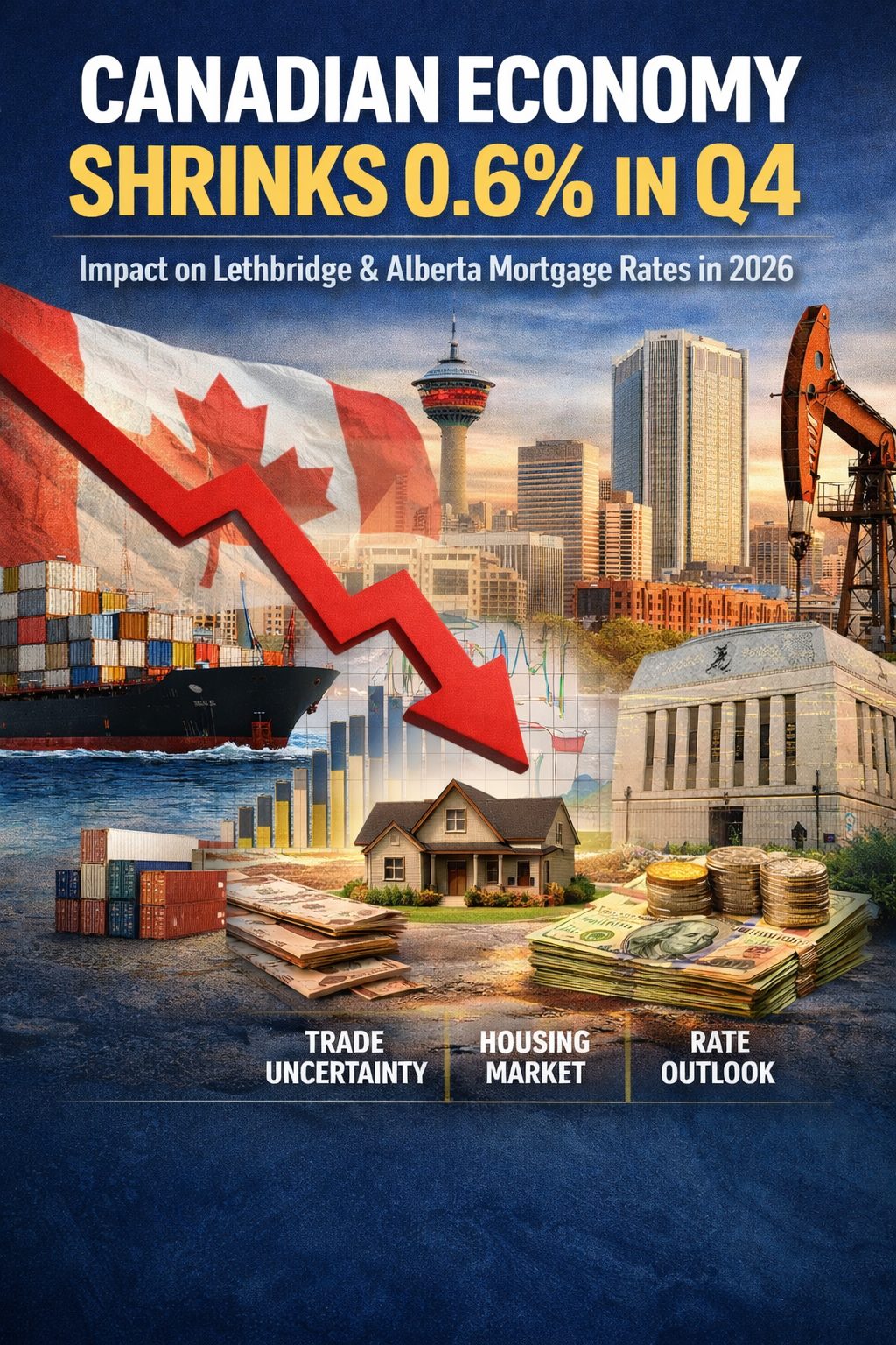Canadian Economy Shrinks 0.6% in Q4: What It Means for Lethbridge & Alberta Mortgage Rates in 2026